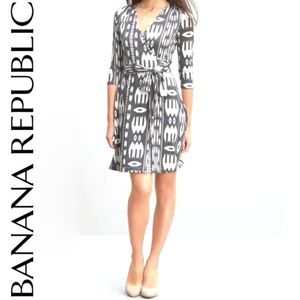 Banana Republic Gemma Wrap Dress Tribal Print XS